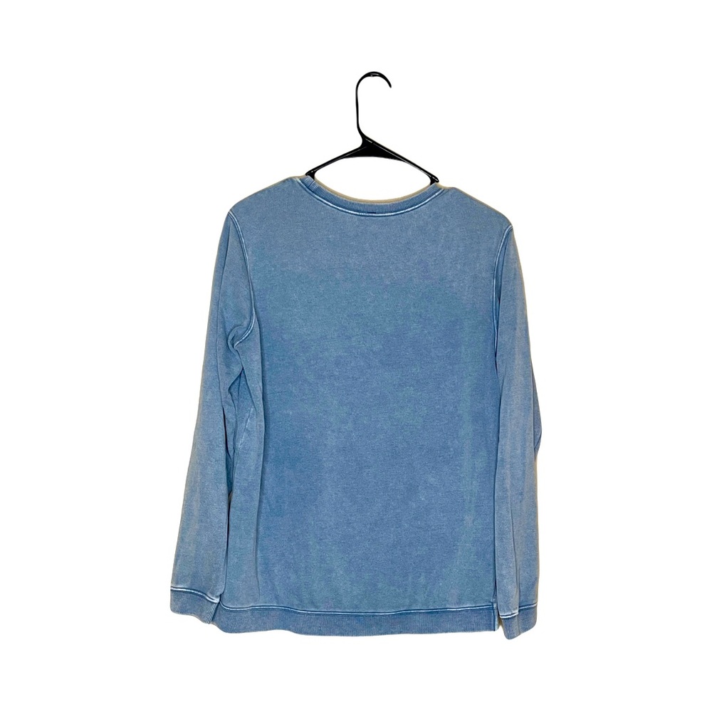 RVCA Sweatshirt Long Sleeve Pullover Crew Neck Faded Blue Jean Color Size L - Picture 2 of 5
